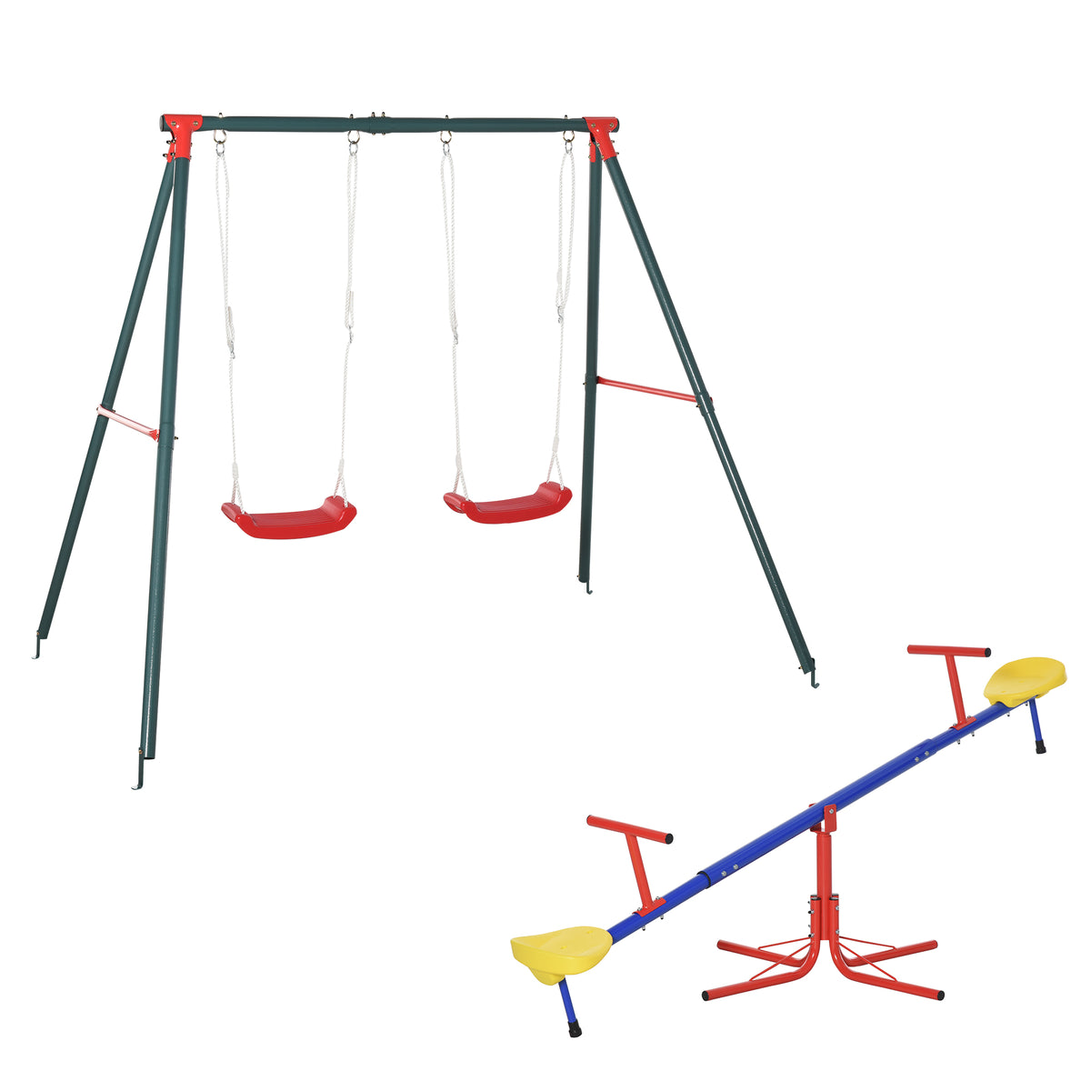 Conjunto Para Niños Outsunny Metal Multicolor 239x156x180 Cm_0