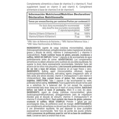 Vitamina D3 + K2 (50μg/75μg) - 60 Cápsulas Vegetales - Salud Cardiovascular - Masmusculo_4