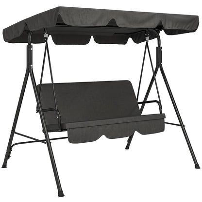 Columpio De Jardín Outsunny Acero, Poliéster Negro 172x110x153 Cm_0
