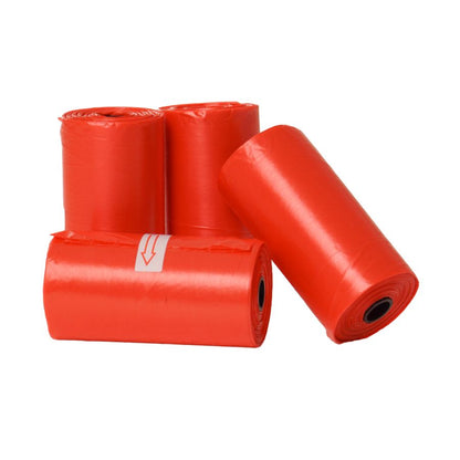 Pack 4 Rollos Color Rojo De Bolsas Higiénicas Recoge Excrementos De Perro. Rollos De 15 Bolsas_2