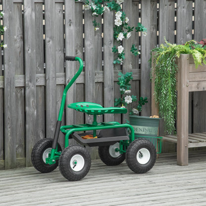 Carrito De Jardín Outsunny Metal, Pp Verde 98x45x87 Cm_1