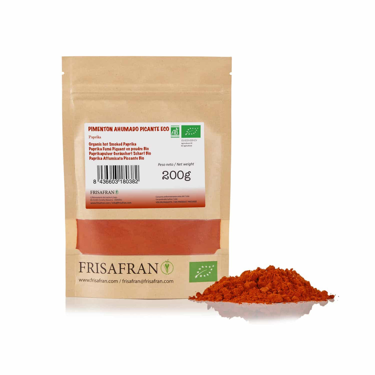 Pimentón En Polvo Ecológico | Sabor Ahumado Picante 200 G_0