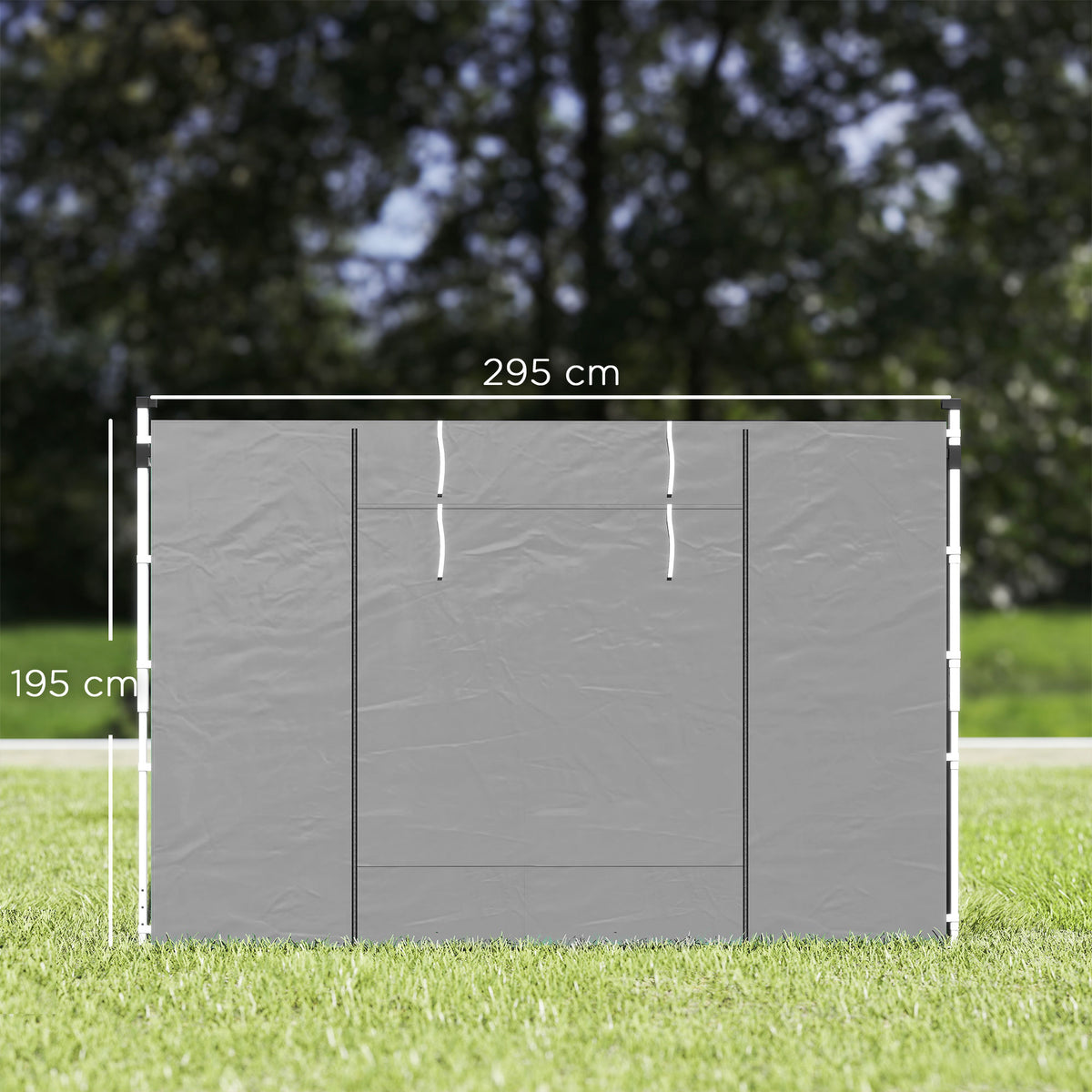 Paredes Laterales Carpa Outsunny Tela Oxford Gris Claro 295x195 Cm_2