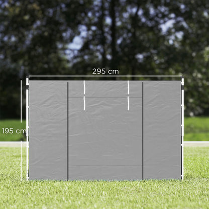 Paredes Laterales Carpa Outsunny Tela Oxford Gris Claro 295x195 Cm_2