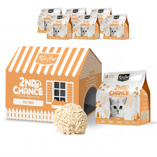 Pack 6 Kit Cat Arena Eco 2nd Chance - Pea Fiber (Original) 2,5 Kg Cascara de Guisante y Yuca