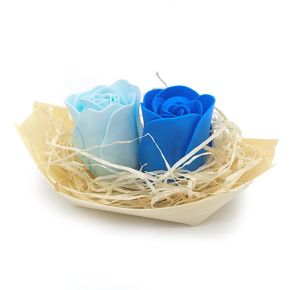 25 Barcas Con Flores Para Regalo Invitados (azul) - Rosas De Jabón Para Baño Aromático. Detalle Original Para Eventos_2