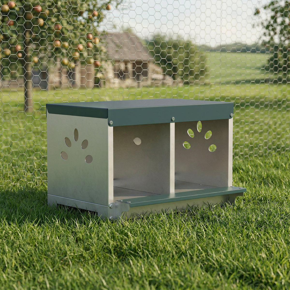 Ponedero Para Gallinas Pawhut Acero Galvanizado Plateado 54.5x42.5x35.5 Cm_1