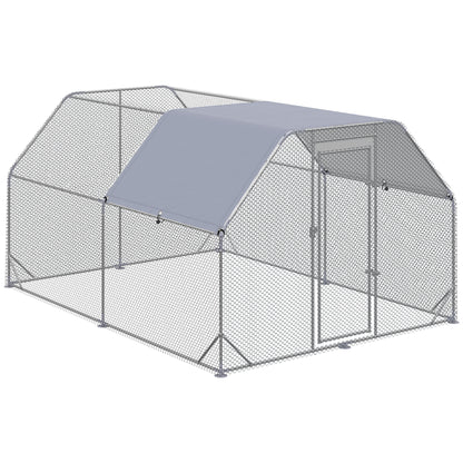 Gallinero Exterior Pawhut Acero Galvanizado Plata 280x380x195 Cm_0