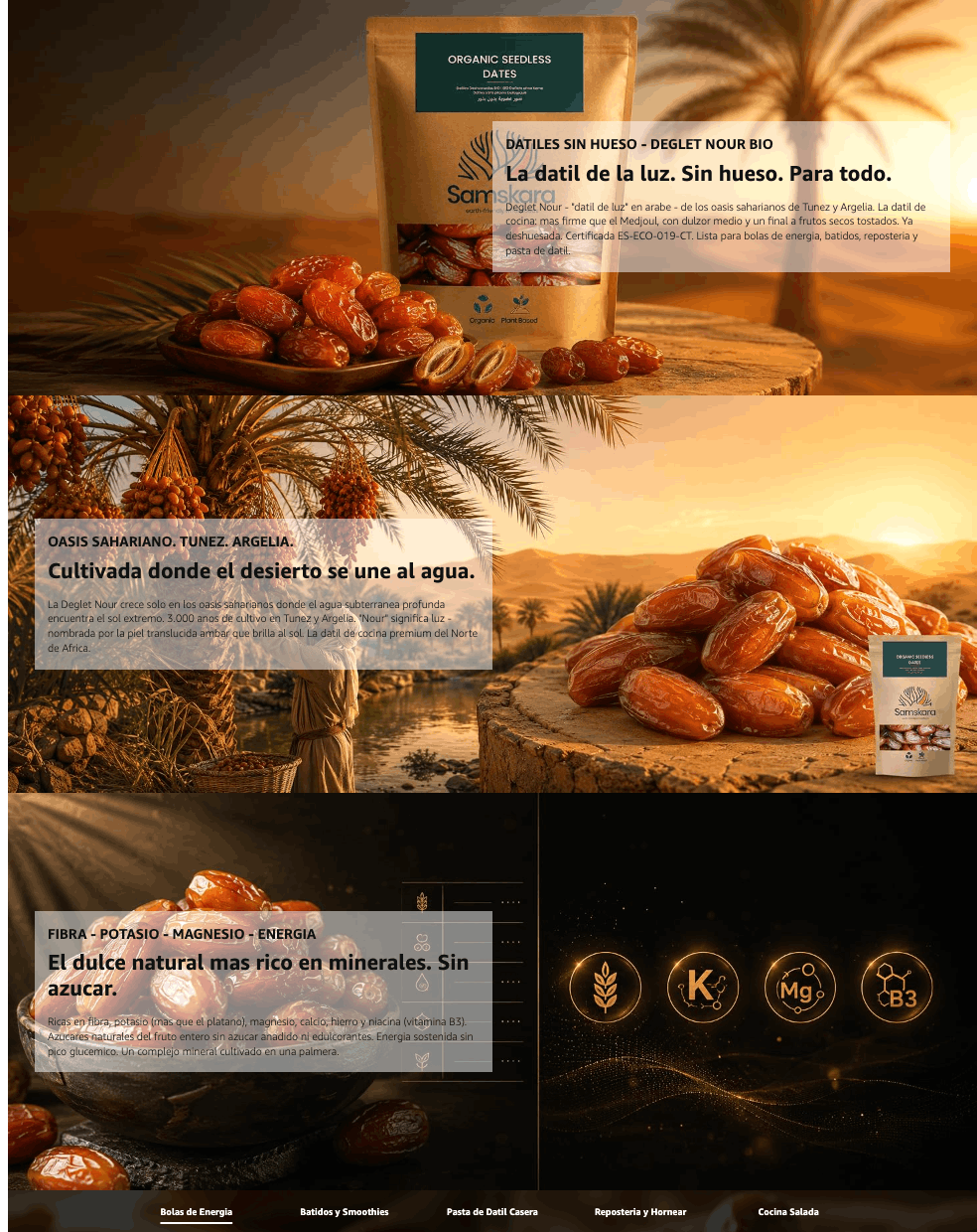 Dátiles Deglet Nour Sin Hueso Bio - 1kg | Dátiles Ecológicos Naturales, Endulzante Vegano Sin Azúcares Refinados_3