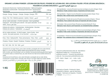 Lúcuma En Polvo Bio - 4kg (1kg Envase Retail + 3kg Bolsa Granel De Recarga) | Superalimento Ecológico Vegano_1