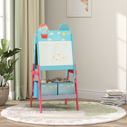 Caballete Infantil Aiyaplay Mdf, Tela No Tejida Azul 53.5x49x113 Cm_1