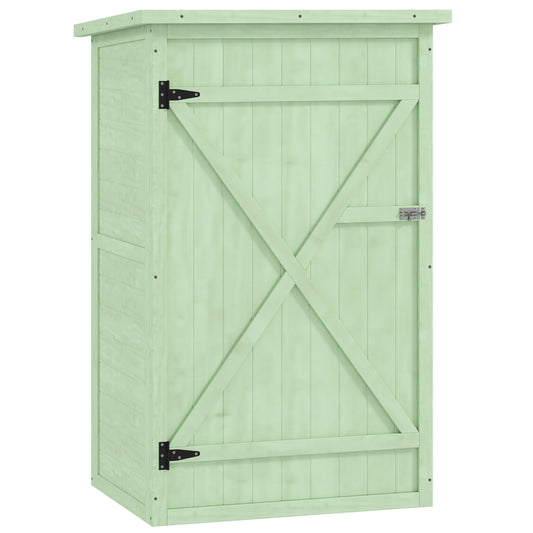 Caseta De Jardín Outsunny Madera De Abeto Verde 75x56x115 Cm_0