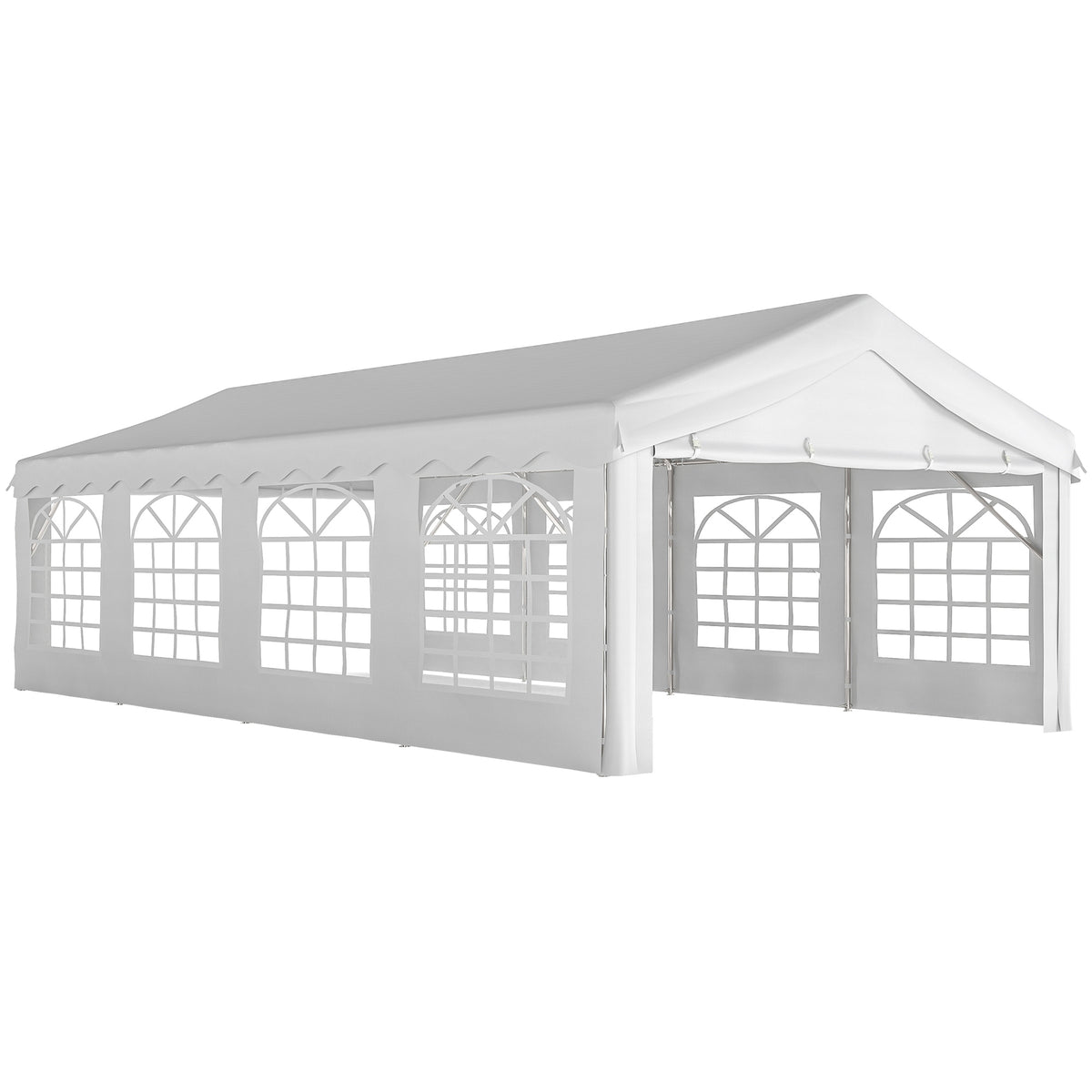 Carpa Para Fiesta Outsunny Acero Galvanizado, Tela De Pe Blanco 800x400x280 Cm_0