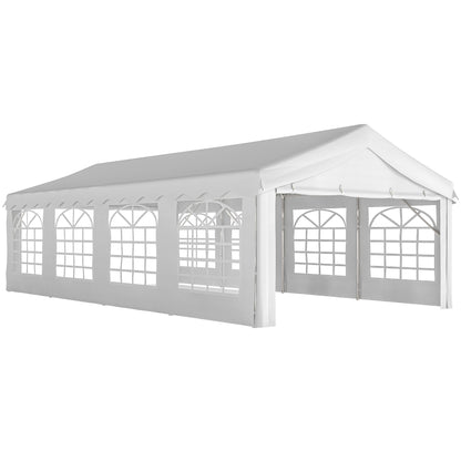 Carpa Para Fiesta Outsunny Acero Galvanizado, Tela De Pe Blanco 800x400x280 Cm_0