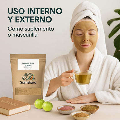 Amla En Polvo Bio | Samskara | Para Cabello Y Piel | Fuente Natural De Vitamina C, Colágeno Y Calcio - 1kg_2