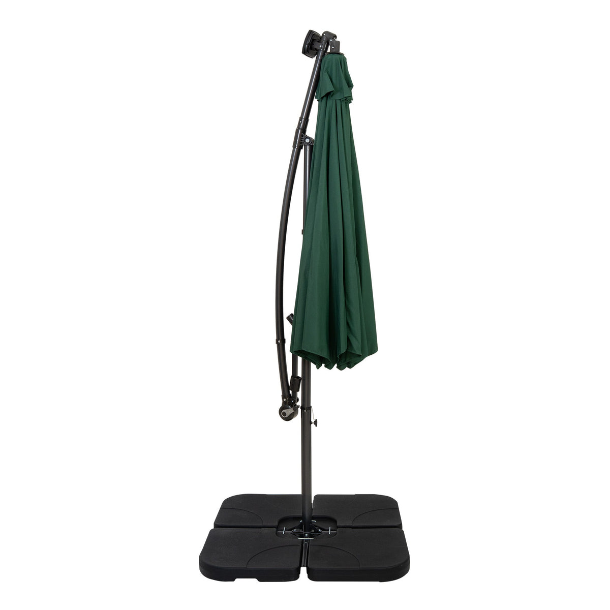 Parasol Excéntrico Led 3 M Con Base Cuadrada – Verde_1