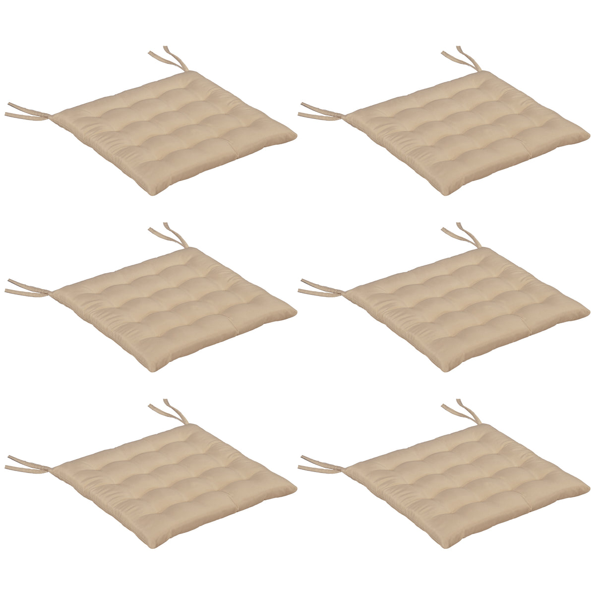 Cojines Para Sillas Outsunny Poliéster Caqui 40x40x4 Cm_0