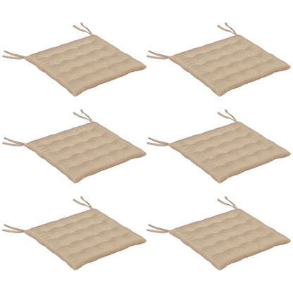 Cojines Para Sillas Outsunny Poliéster Caqui 40x40x4 Cm_0
