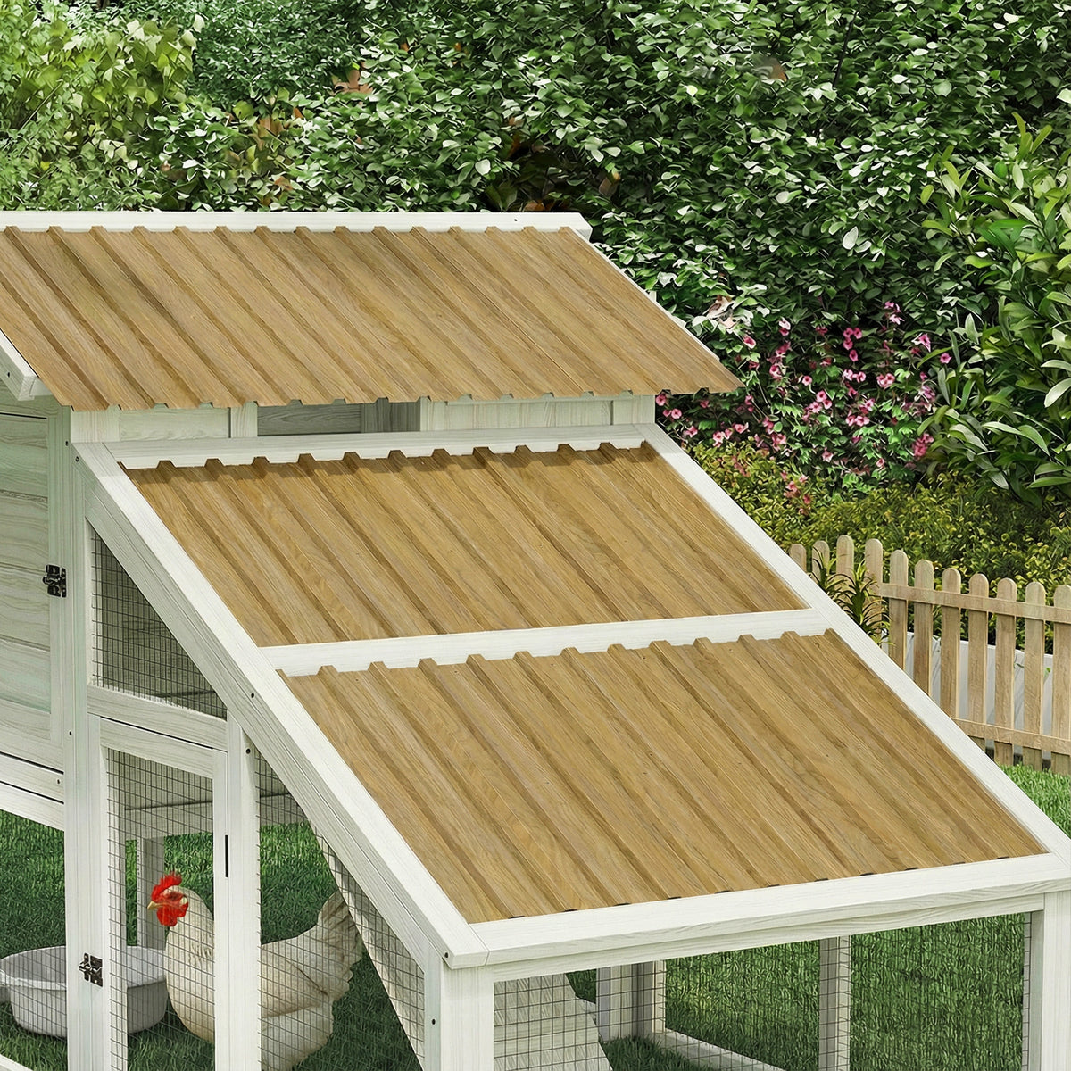 Paneles Acero Galvanizado Outsunny Acero Galvanizado Madera Natural 129x45 Cm_4
