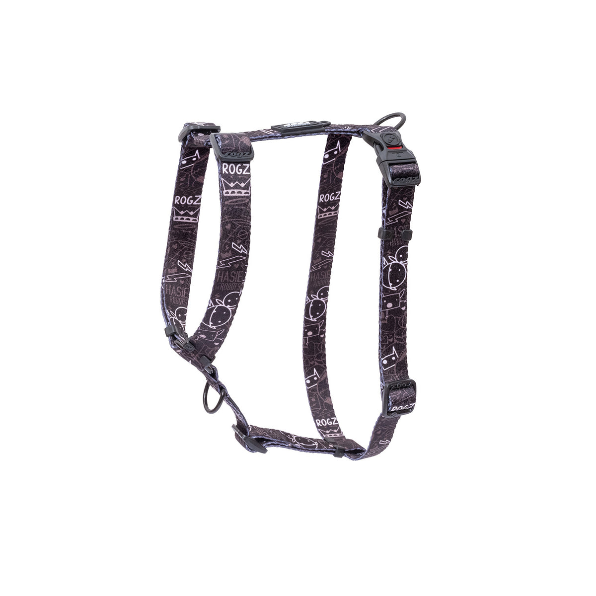Arnés Para Perro, Modelo Fusion De Rogz, Estampado Graffiti Negro. Talla Xl (39-64kg)_0