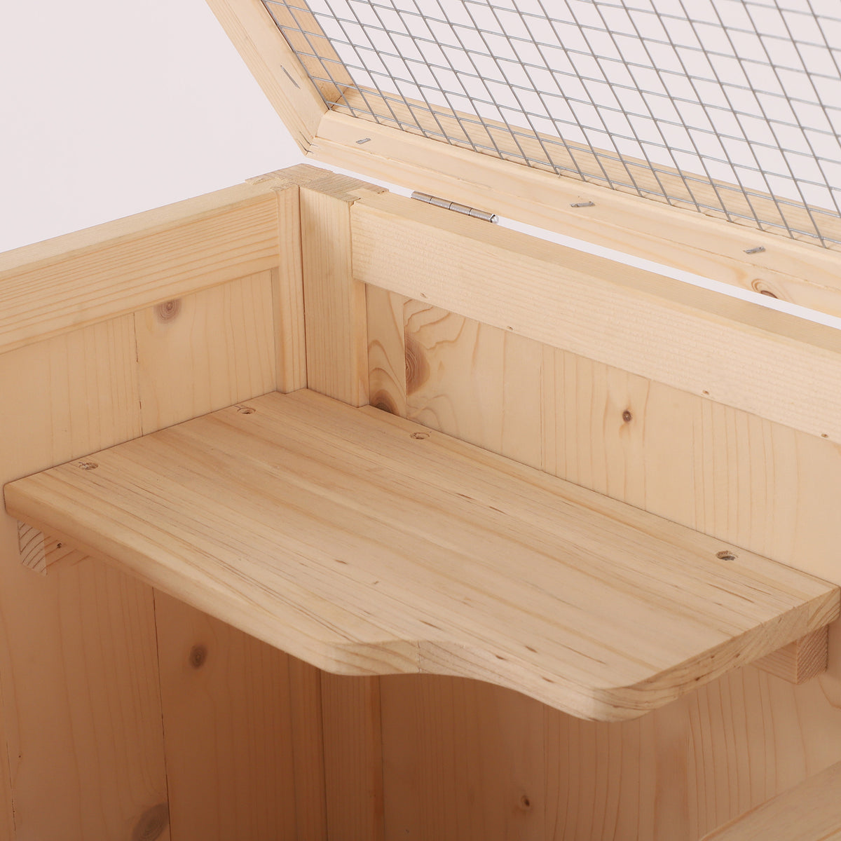 Jaula Madera Para Hámster Pawhut Madera Natural 60x40x120 Cm_4