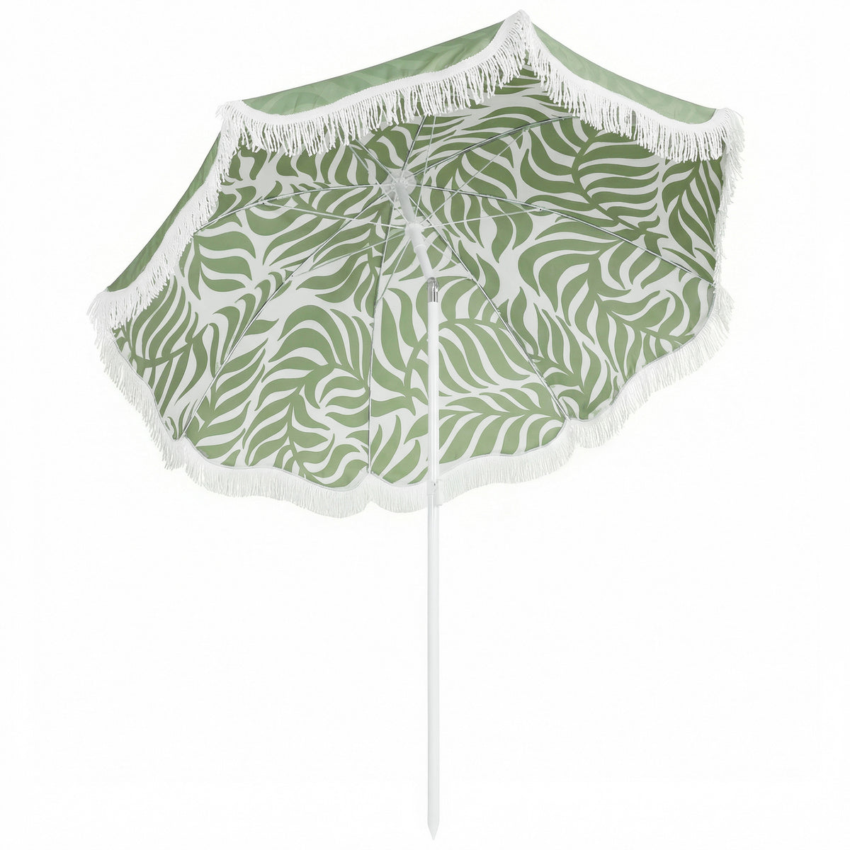 Sombrilla De Playa Outsunny Poliéster, Metal Verde 178x178x206 Cm_0