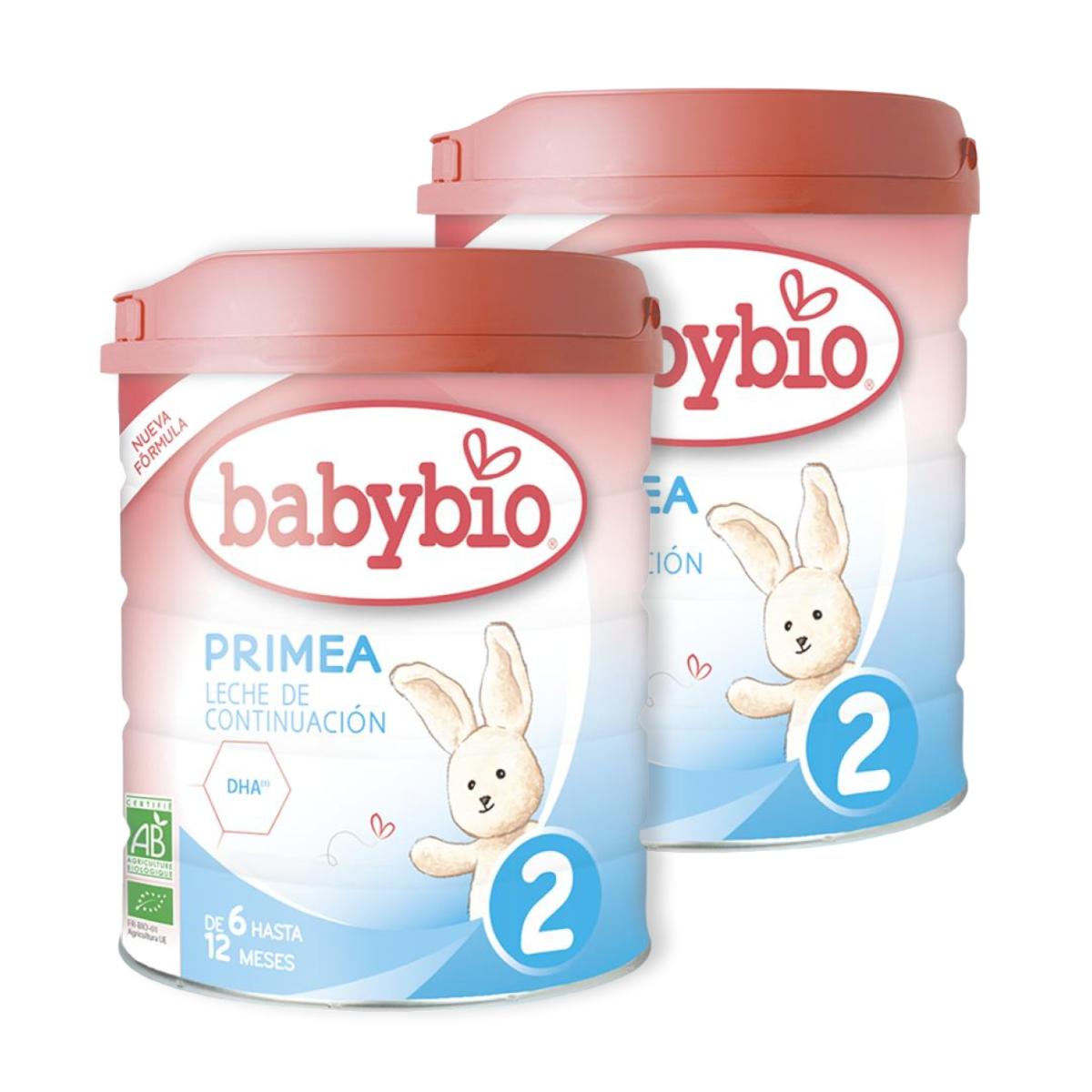 Pack 2 uds Leche continuación Primea 2 (6 a 12 meses) Ecológica Babybio 800g