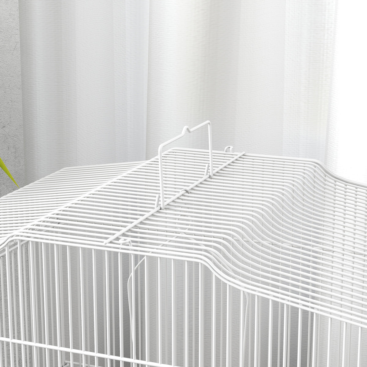 Jaula Para Pájaros Pawhut Acero, Madera Verde 46.5x36x59 Cm_3