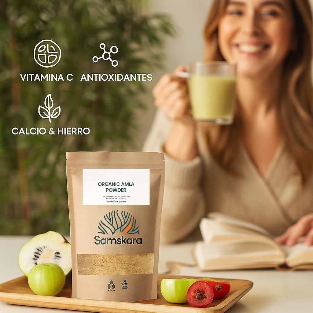 Amla En Polvo Bio | Samskara | Para Cabello Y Piel | Fuente Natural De Vitamina C, Colágeno Y Calcio - 500g_3
