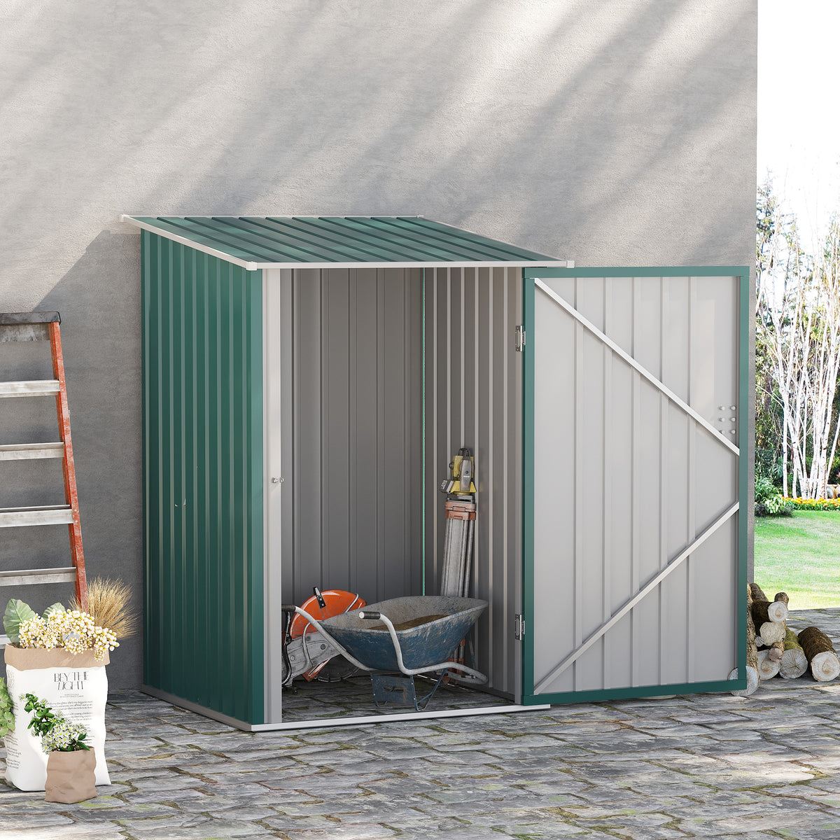 Caseta De Jardín 0,92 M² Con Cerradura Outsunny 100x103x160 Cm Verde_1