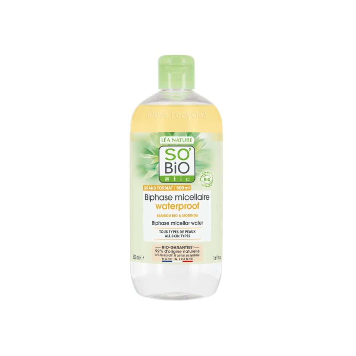 Agua micelar bifasica pur bamboo So'Bio étic 500 ml
