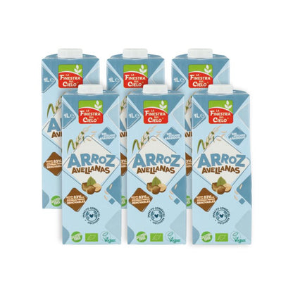 Pack 6 uds Bebida de Arroz con Avellanas Bio La Finestra Sul Cielo 1 L