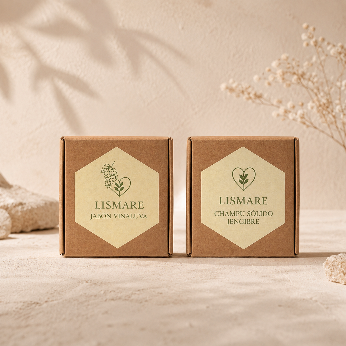 Jabonera madera de regalo + pack champú sólido jengibre + jabón sólido uva - seco, debilidad, sin brillo - Lismare_1