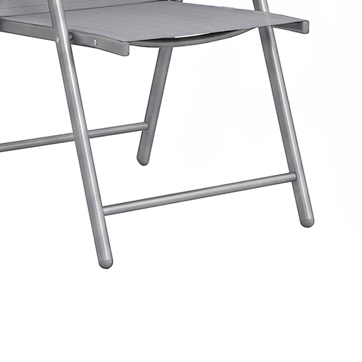Sillas Plegables Outsunny Acero, Textilene Gris Claro 62x58x97 Cm_5