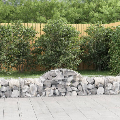 Cestas De Gaviones 12 Uds Forma De Arco Hierro 200x50x40/60 Cm_1