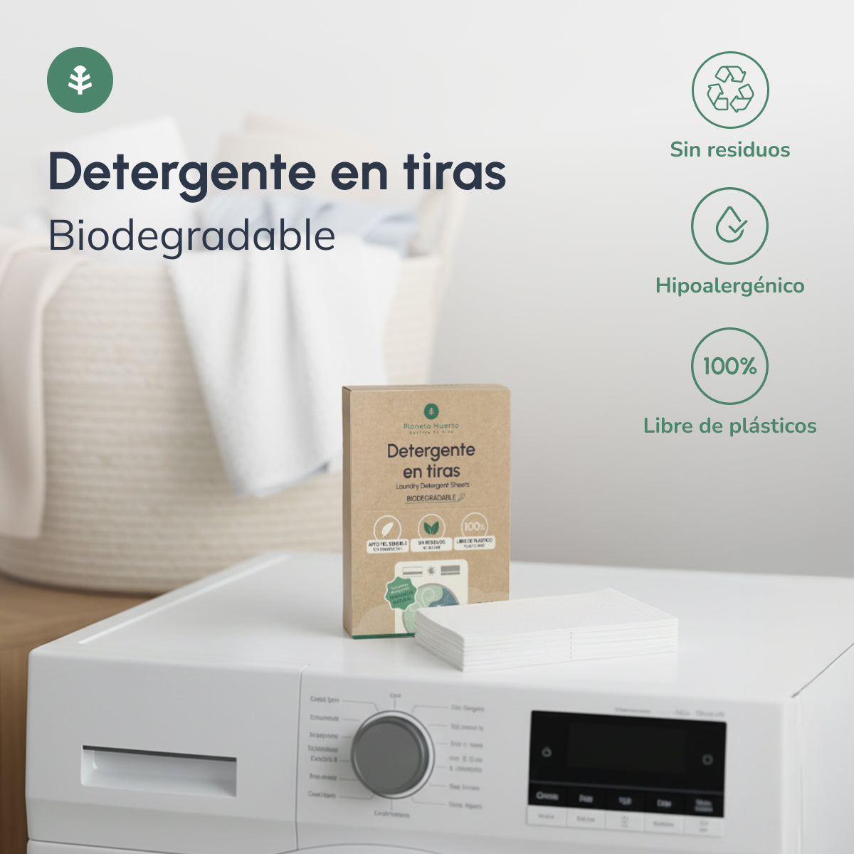 Eco-Tiras detergente y suavizante Planeta Huerto 40 lavados