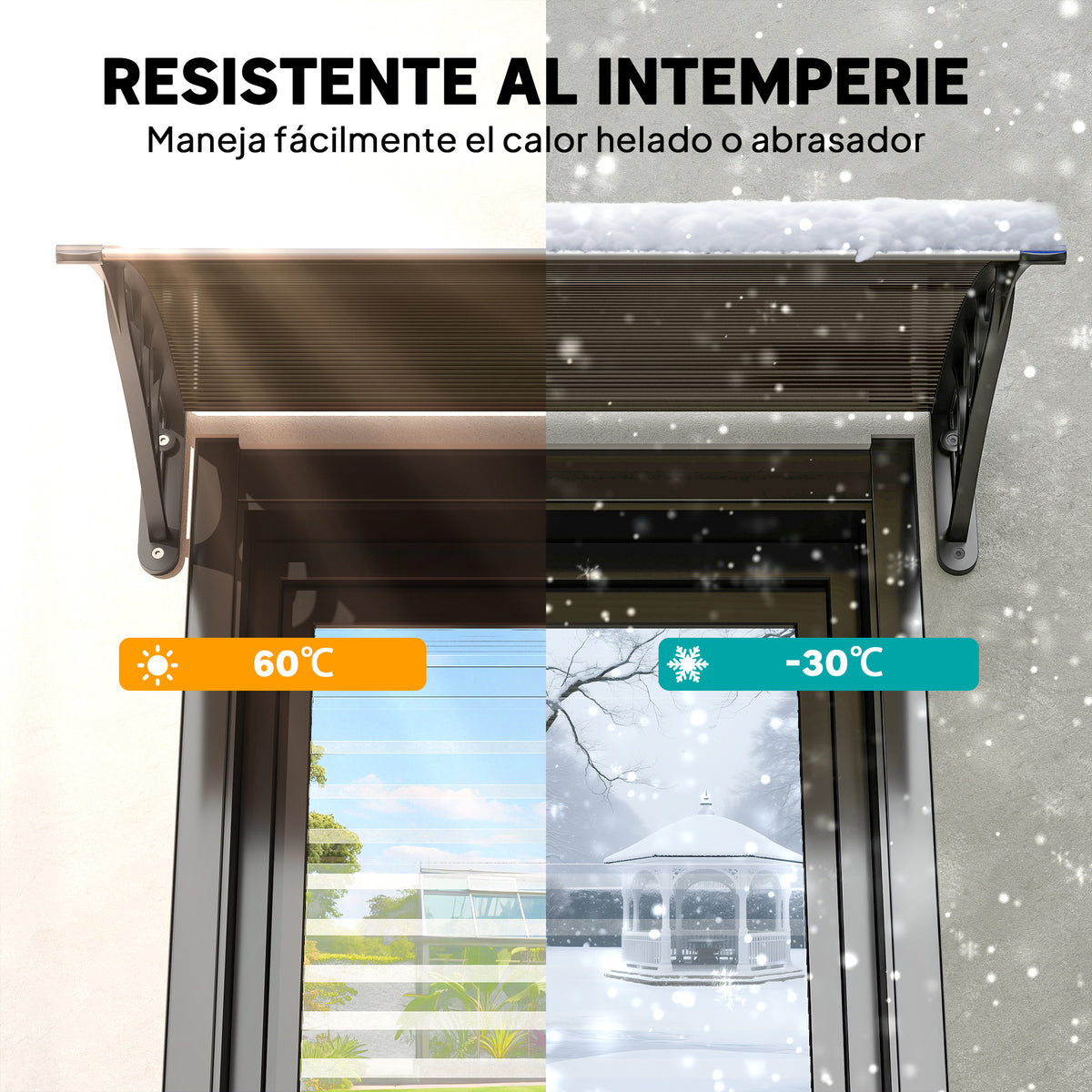 Tejadillo De Protección Outsunny Aleación De Aluminio, Pp Marrón 75x100x23 Cm_5