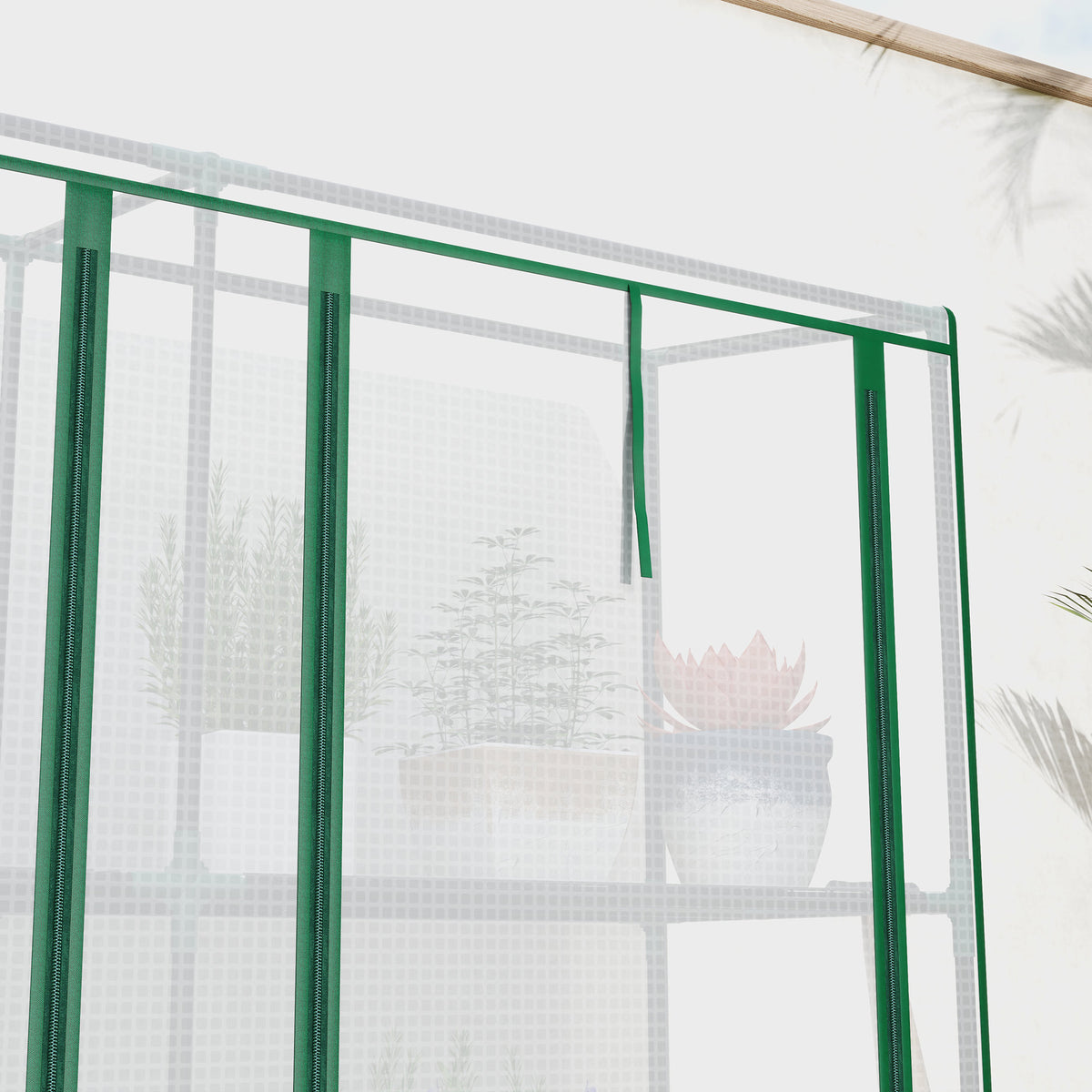 Invernadero De Jardín Outsunny Pe, Acero Blanco 215x46x151cm 84h-228v01wt_3