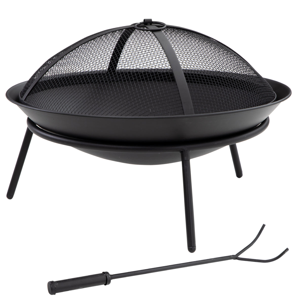 Brasero Exterior Para Jardín De Metal Outsunny 47x47x33 Cm Negro_0