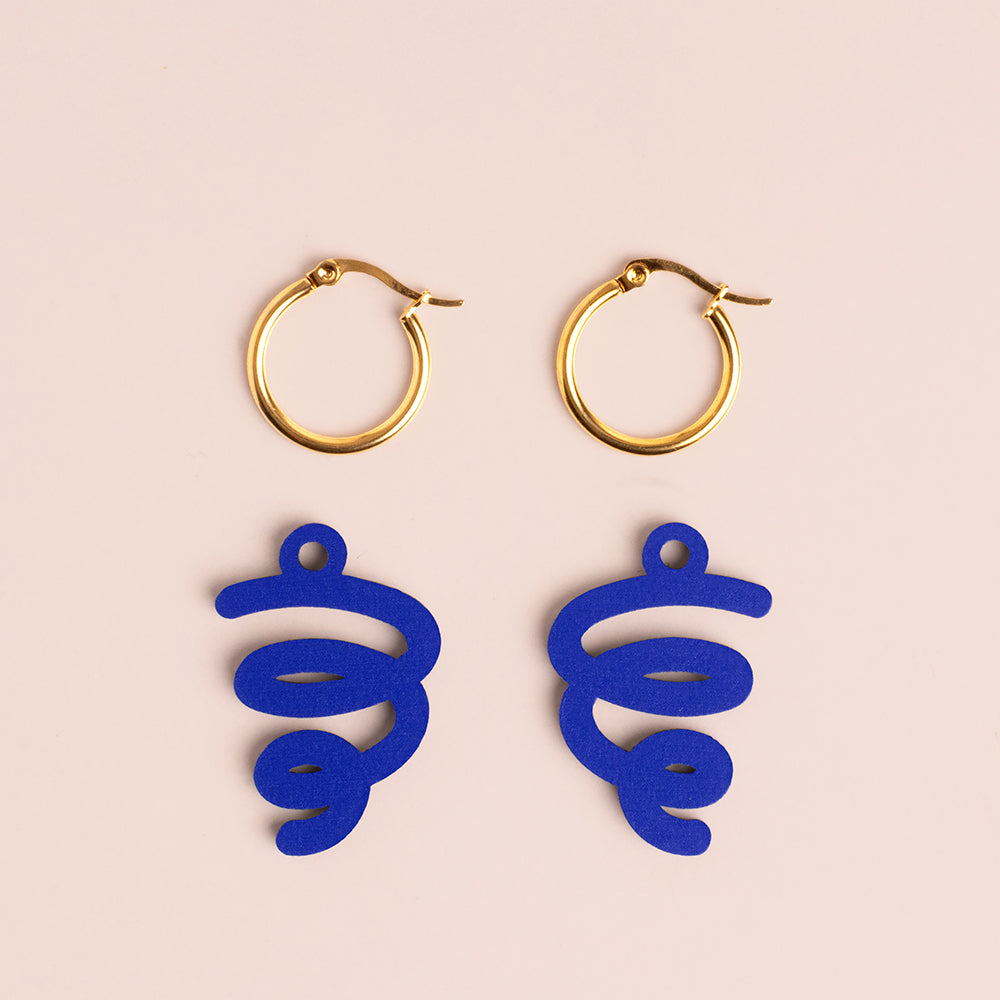 Pendientes Tornado - Aro de Acero Quirúrgico y Bañado en Oro de 18k - Nature Vibes_2