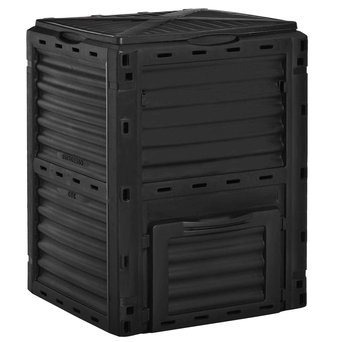 Compostador De Jardín Outsunny Negro 60,5x60,5x81,5 Cm_0