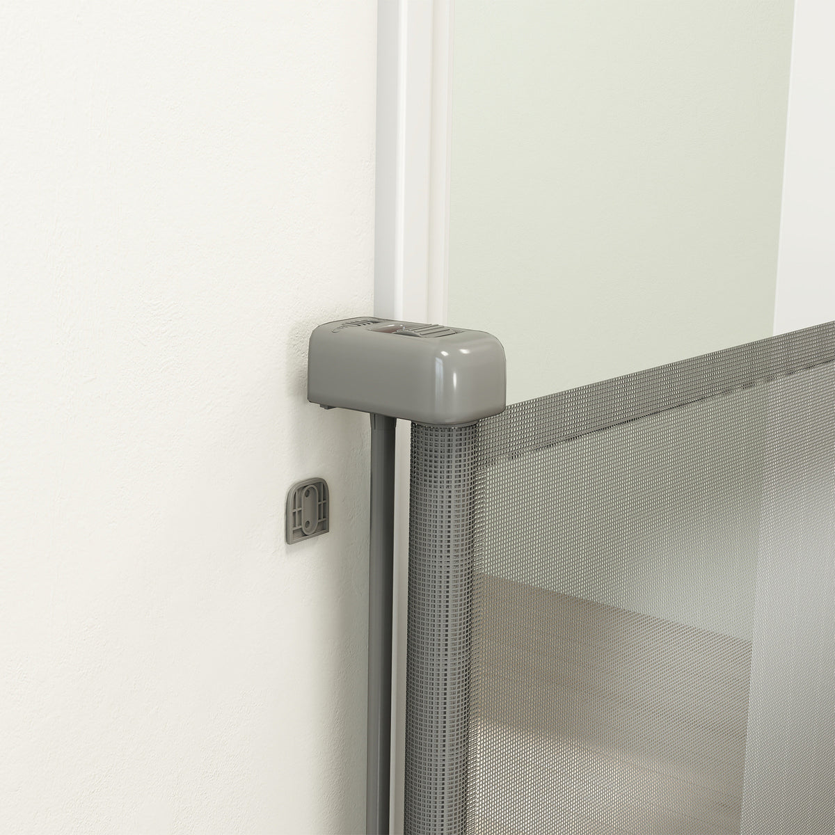 Pawhut Barrera De Seguridad Para Perros Retráctil Extensible Hasta 140 Cm Gris_4