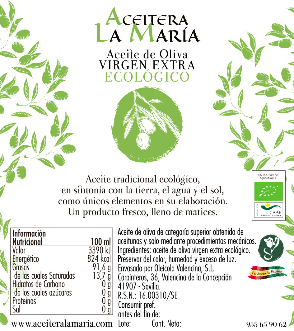 Aceite De Oliva Virgen Extra Ecológico 50 Cl Cristal Con Vertedor Metálico Cosecha 2024-2025_2
