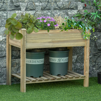 Huerto Urbano De Madera Outsunny Madera De Abeto Madera Natural 91x51x76 Cm_1