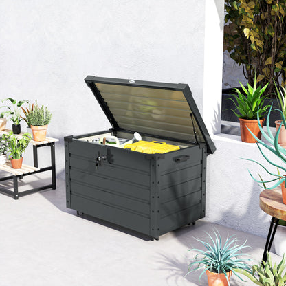 Baúl De Exterior Outsunny Acero Galvanizado Gris Oscuro 100x62x65 Cm 84g-187v00cg_3