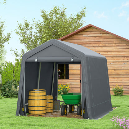 Outsunny Carpa De Jardín Para Herramientas 2,4x2x2 M Gris_4