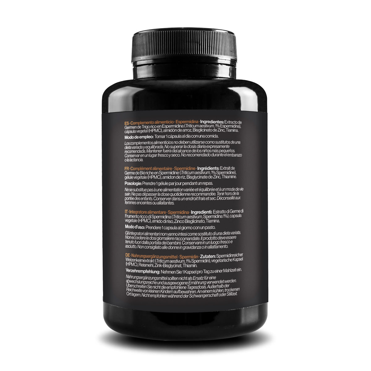 Espermidina, 6 mg, con Vitamina B1 y Zinc, Zenement, 120 Cápsulas Veganas