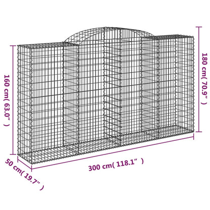 Cestas De Gaviones 4 Uds Forma De Arco Hierro 300x50x160/180 Cm_5