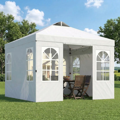 Carpa Plegable Outsunny Tela Oxford, Metal Blanco 293x293x272 Cm_1