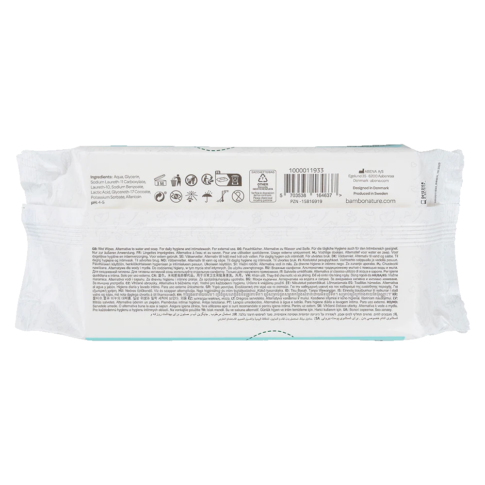Toallitas Bambo Nature Plastic Free 50 uds